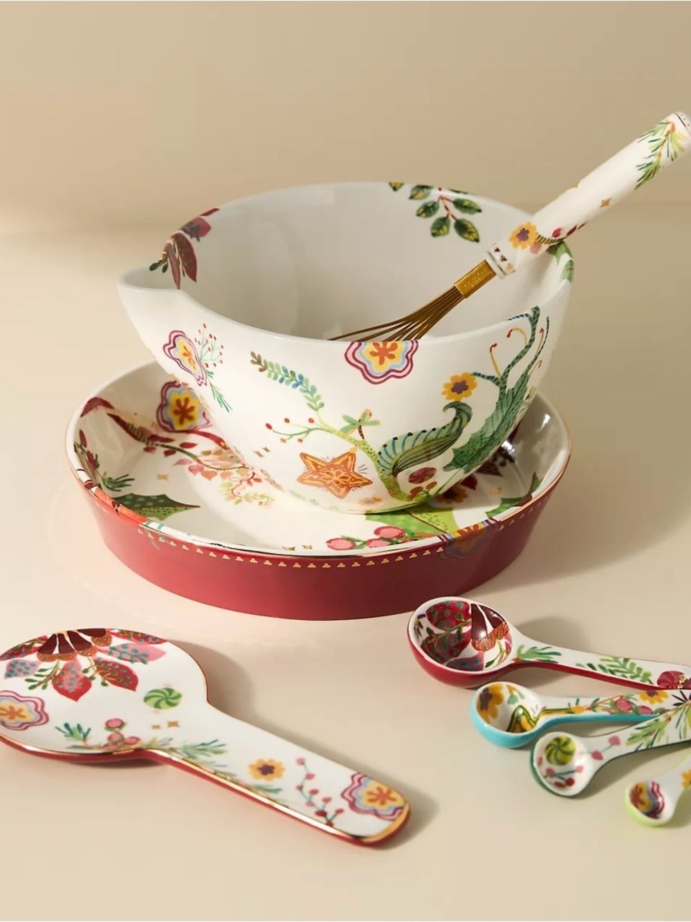Anthropologie Coco Floral Pie Dish